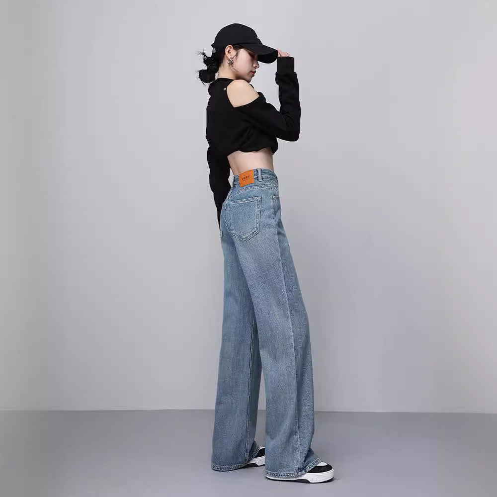 Fashion Personality Wide-leg Jeans Women