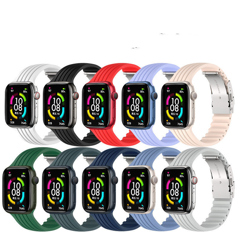 Silicone Stripe IWatch Strap For Men And Women