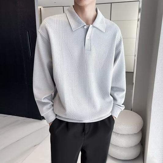 Mature And Stable Lapel Sweater For Men