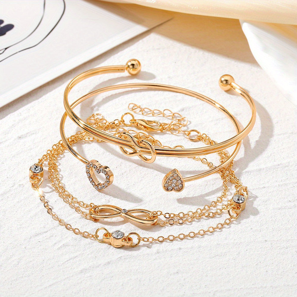 Alloy Love Knot Bracelet Suit